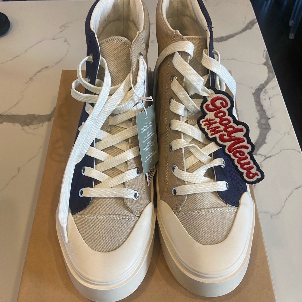 H&M Good News Hi-Top Sneakers NWT